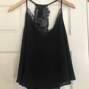 Black Lace Tank Top Blouse